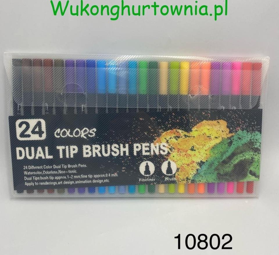 Colors Dual Tip Brush Pens 24 Colors