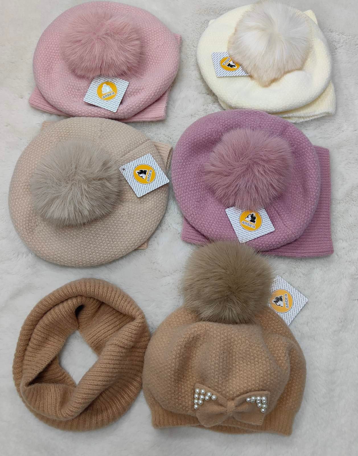 Komplet Czapki+Komin dla Dzieci 48-50